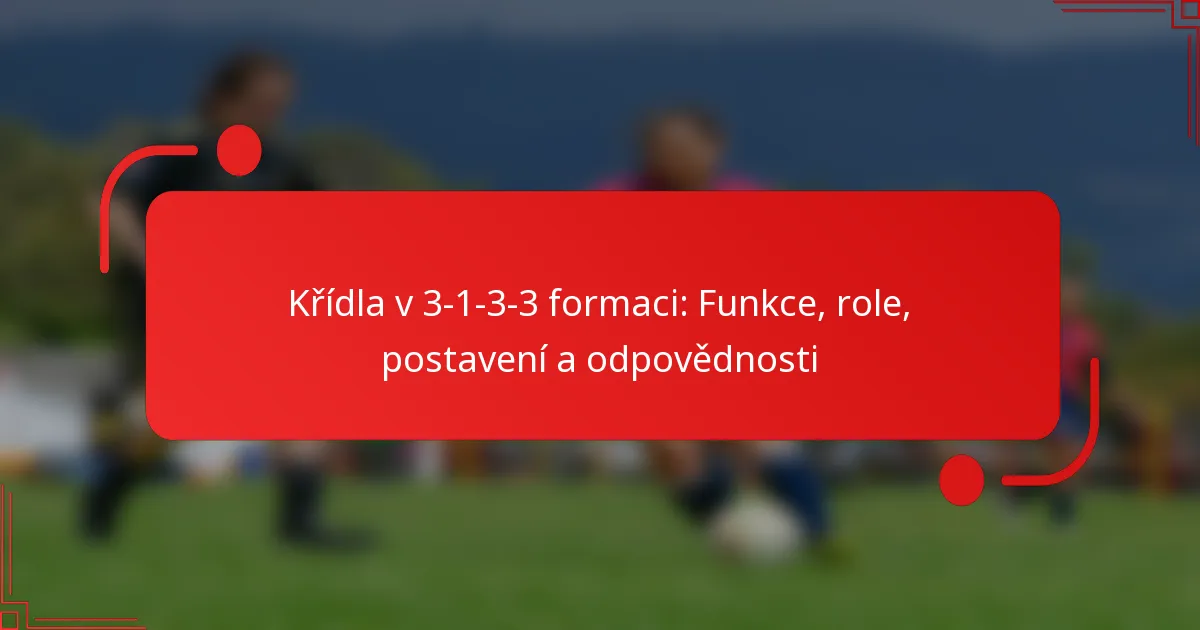 Křídla v 3-1-3-3 formaci: Funkce, role, postavení a odpovědnosti