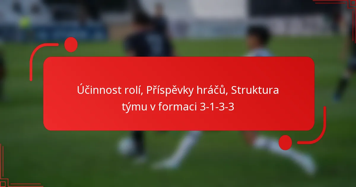 Účinnost rolí, Příspěvky hráčů, Struktura týmu v formaci 3-1-3-3