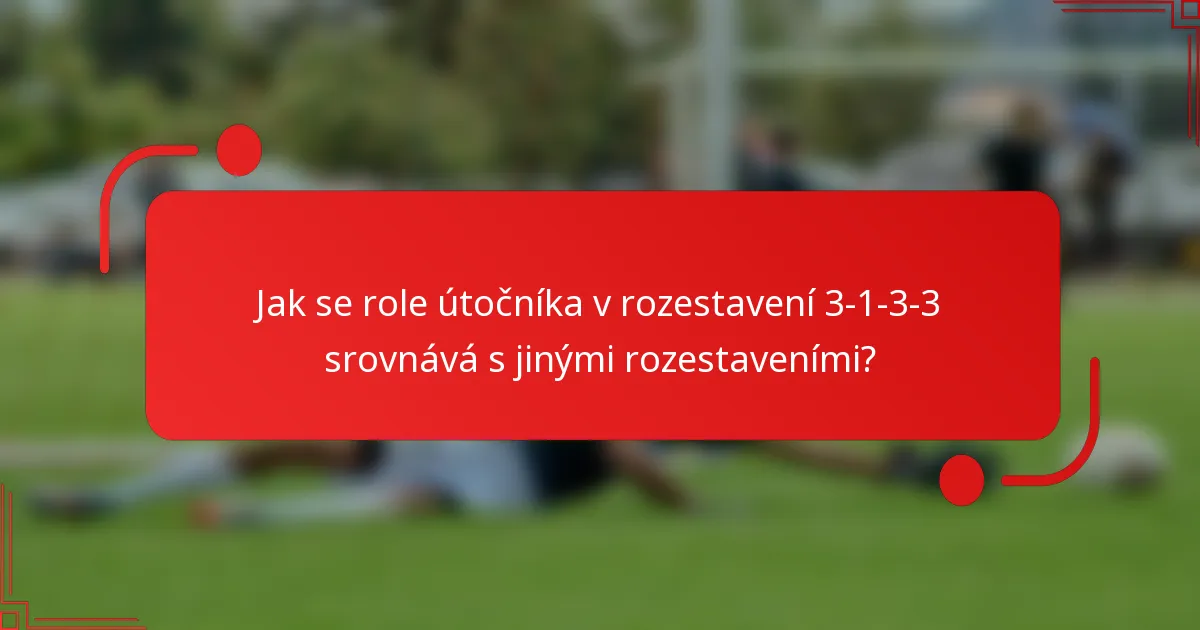 Jak se role útočníka v rozestavení 3-1-3-3 srovnává s jinými rozestaveními?